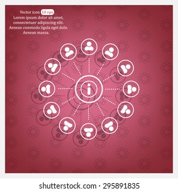 Info icon and the people around