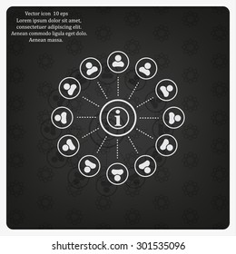 Info icon and the people around