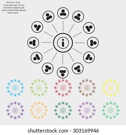 Info icon and the people around