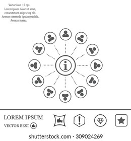 Info icon and the people around