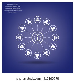Info icon and the people around
