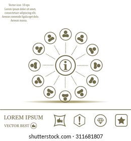 Info icon and the people around
