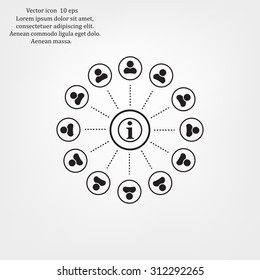 Info icon and the people around