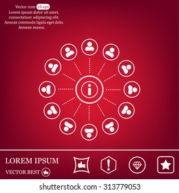 Info icon and the people around