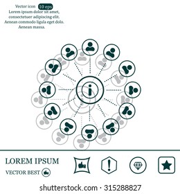 Info icon and the people around