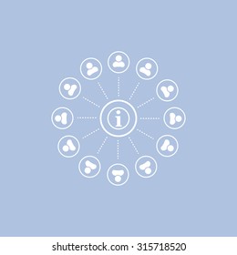 Info icon and the people around