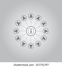 Info icon and the people around
