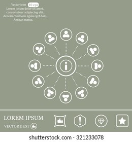 Info icon and the people around
