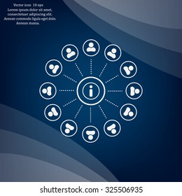 Info icon and the people around
