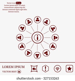 Info icon and the people around