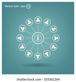 Info icon and the people around