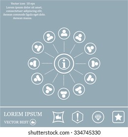 Info icon and the people around