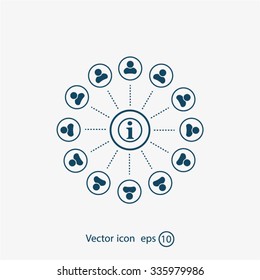 Info icon and the people around