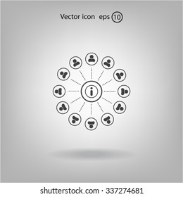 Info icon and the people around