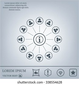 Info icon and the people around