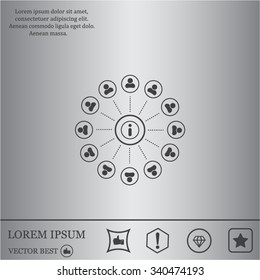 Info icon and the people around