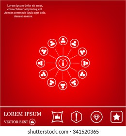 Info icon and the people around