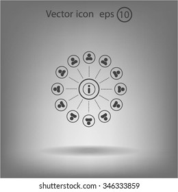 Info icon and the people around