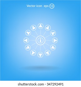 Info icon and the people around