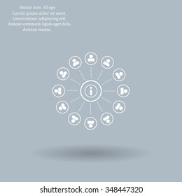 Info icon and the people around
