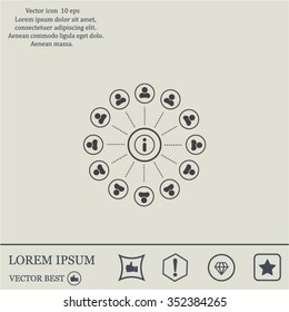 Info icon and the people around