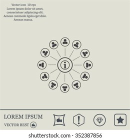 Info icon and the people around