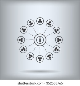Info icon and the people around