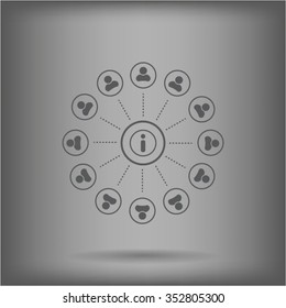 Info icon and people around