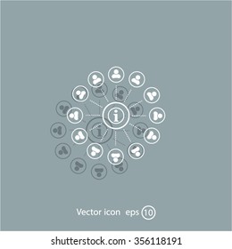 Info icon and the people around