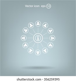 Info icon and people around