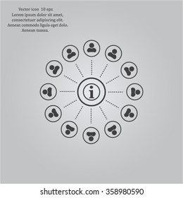 Info icon and the people around
