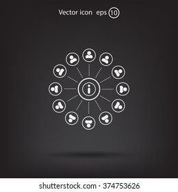 Info icon and the people around