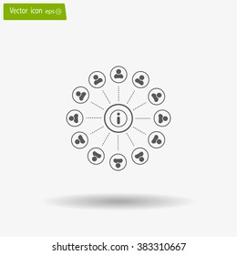Info icon and the people around