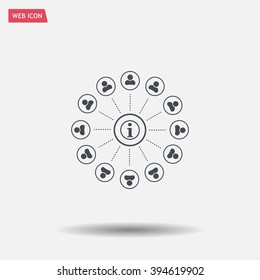 Info icon and the people around