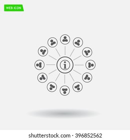 Info icon and the people around