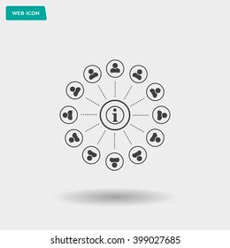 Info icon and the people around