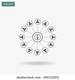 Info icon and the people around