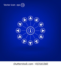 Info icon and the people around