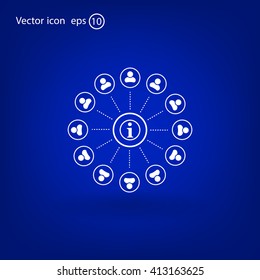 Info icon and the people around