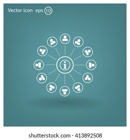 Info icon and the people around
