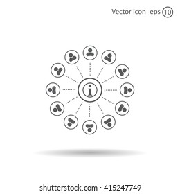 Info icon and the people around
