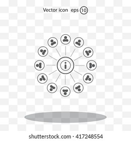 Info icon and the people around