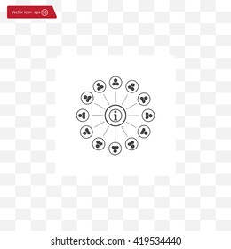 Info icon and the people around