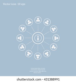 Info icon and the people around