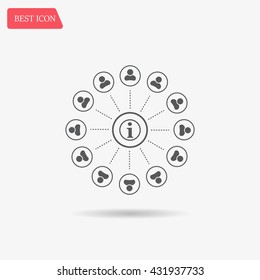 Info icon and the people around