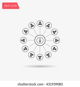 Info icon and the people around