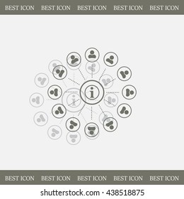 Info icon and the people around
