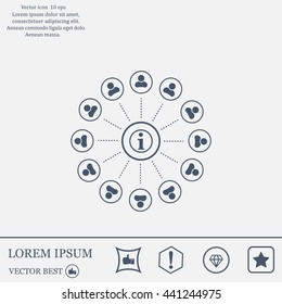 Info icon and the people around