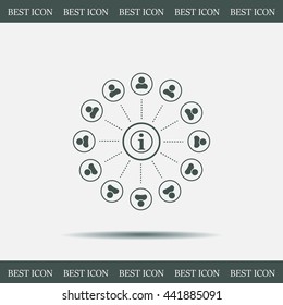 Info icon and the people around