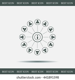 Info icon and the people around
